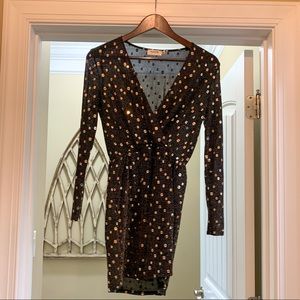 ASOS Black and Gold Glitter Dress